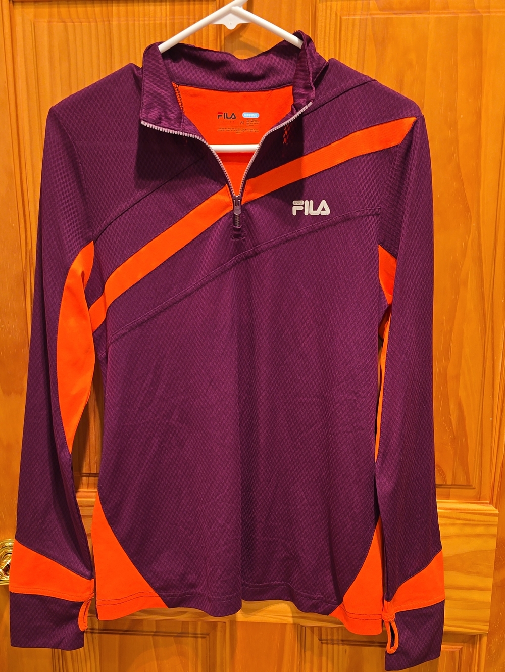 FILA Purple and Orange Half-Zip Performance Top